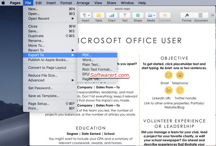 office macro save range to pdf for mac